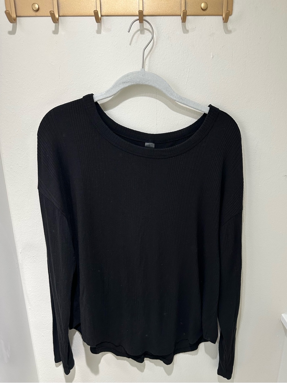 Lou & Grey Black Ribbed Long-Sleeve Tee